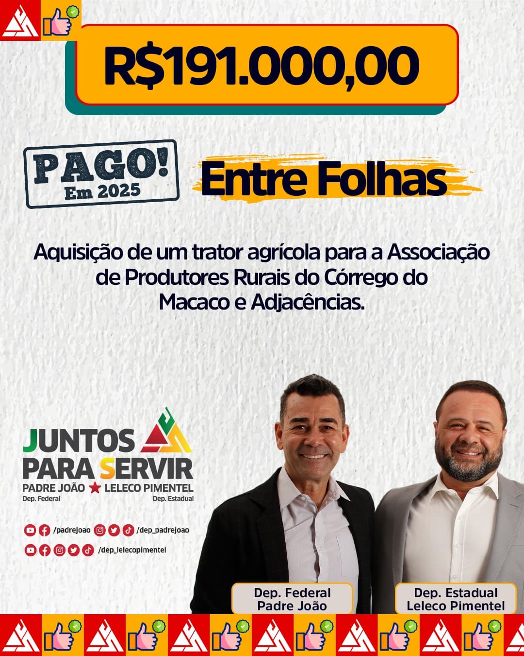 APROCAMA Recebe Emenda Parlamentar para Aquisição de Trator Agrícola